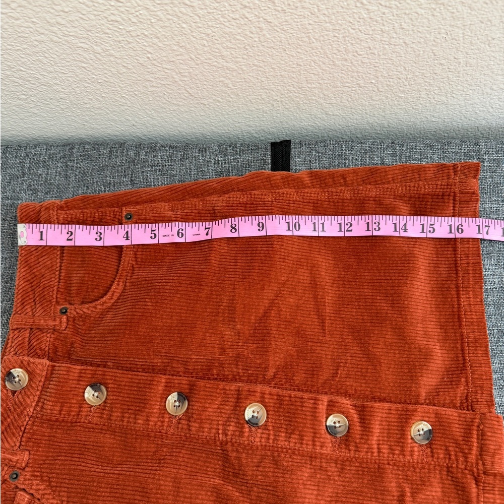 Faherty NWT Corduroy Button Front Mini Skirt Rust Orange Women’s XS - Picture 6 of 6